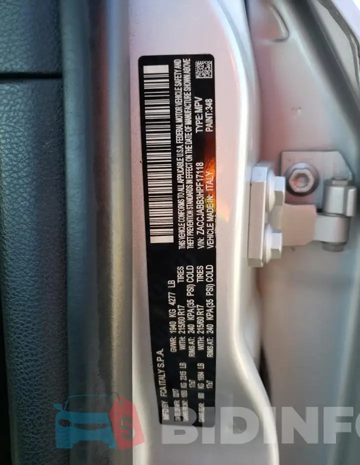 ZACCJABB3HPF17118 Photo# 12