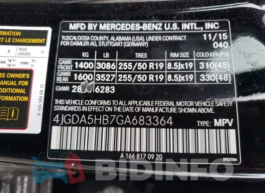 4JGDA5HB7GA683364 Photo# 13