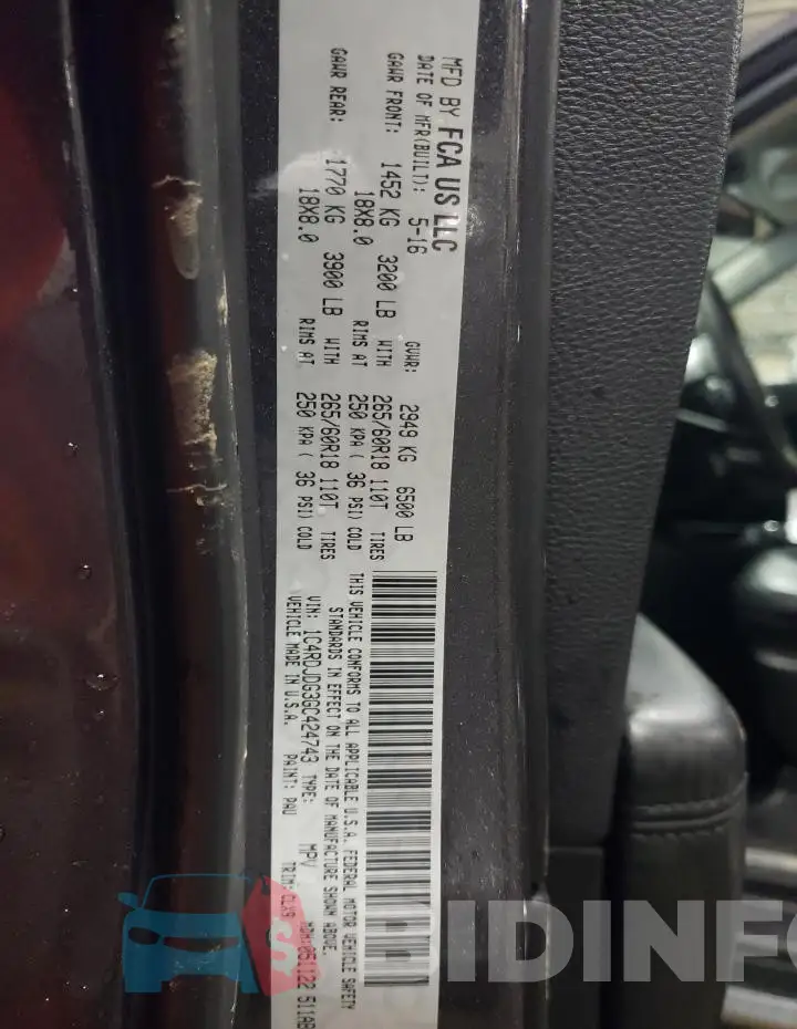 1C4RDJDG3GC424743 Photo# 12