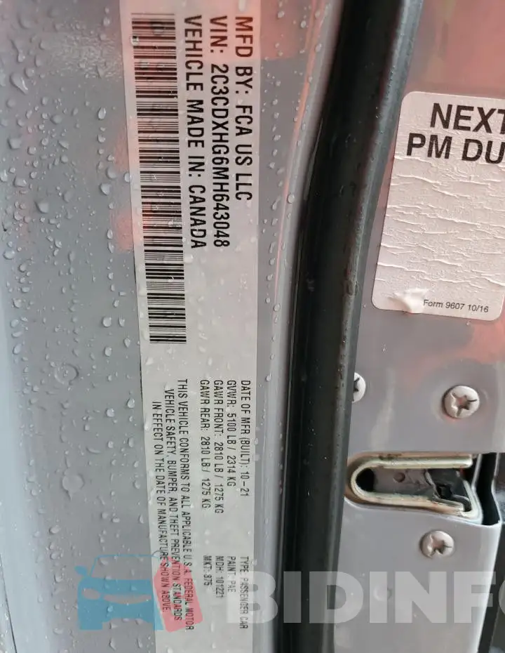 2C3CDXHG6MH643048 Photo# 12
