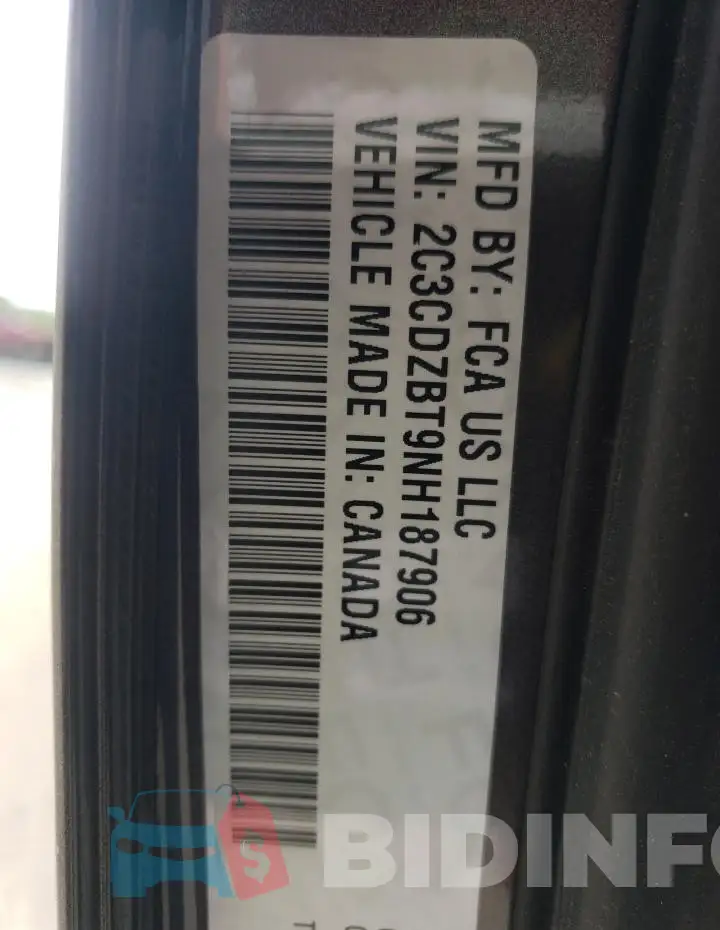 2C3CDZBT9NH187906 Photo# 13