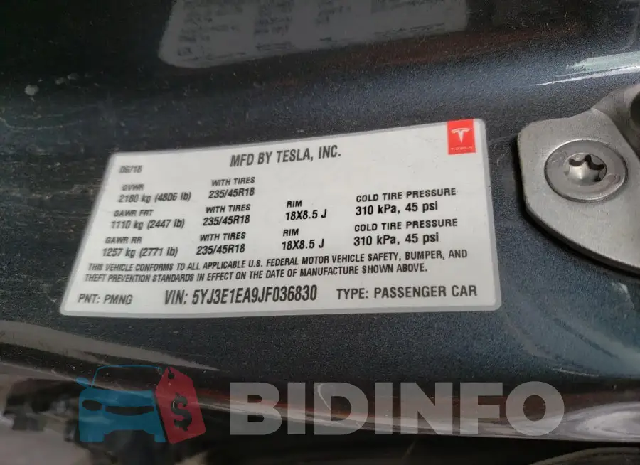 5YJ3E1EA9JF036830 Photo# 14