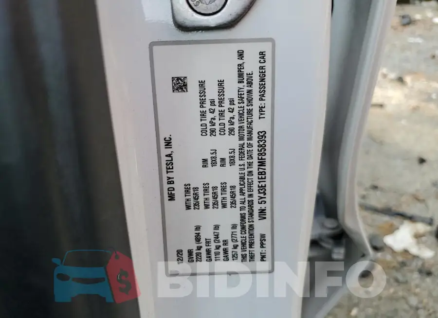5YJ3E1EB7MF858393 Photo# 12