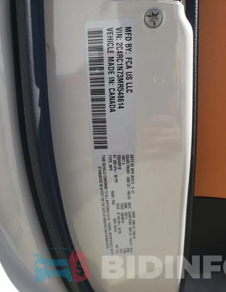 2C4RC1N73MR548614 Photo# 13