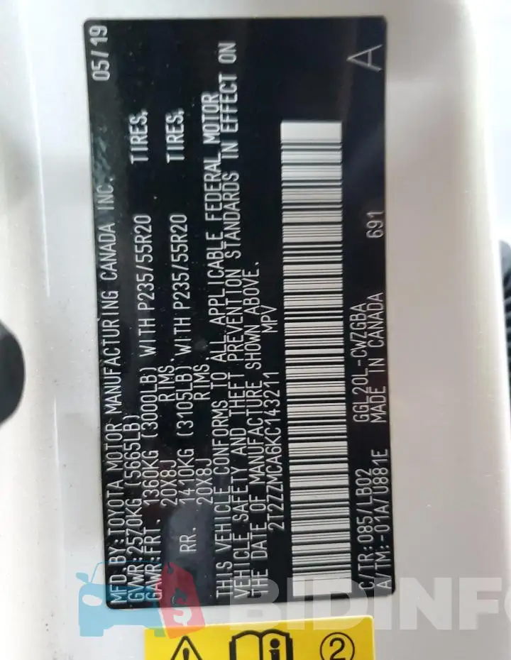 2T2ZZMCA6KC143211 Photo# 13