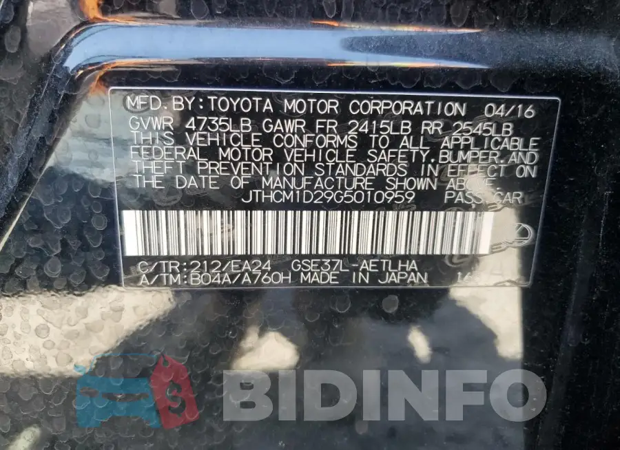 JTHCM1D29G5010959 Photo# 13
