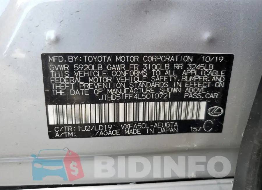 JTHD51FF4L5010721 Photo# 13