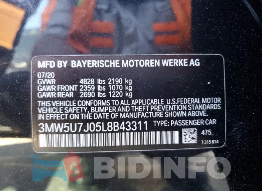 3MW5U7J05L8B43311 Photo# 13