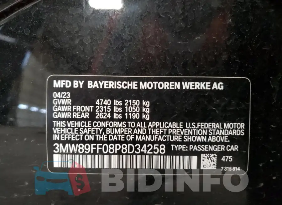 3MW89FF08P8D34258 Photo# 12