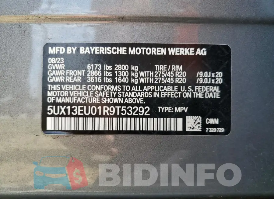 5UX13EU01R9T53292 Photo# 13