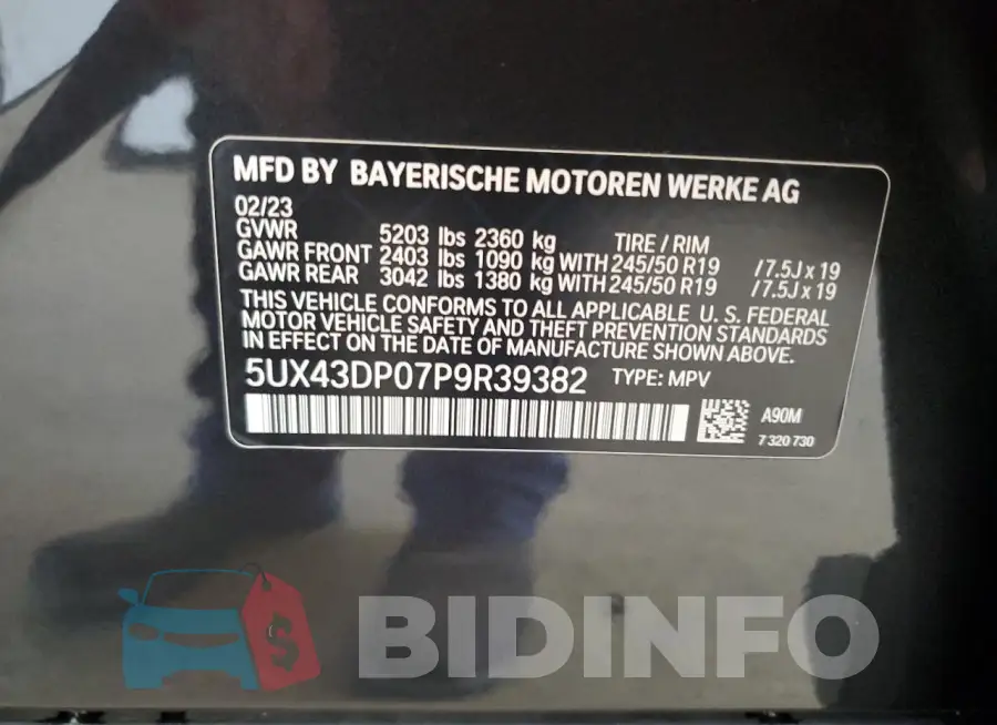 5UX43DP07P9R39382 Photo# 13