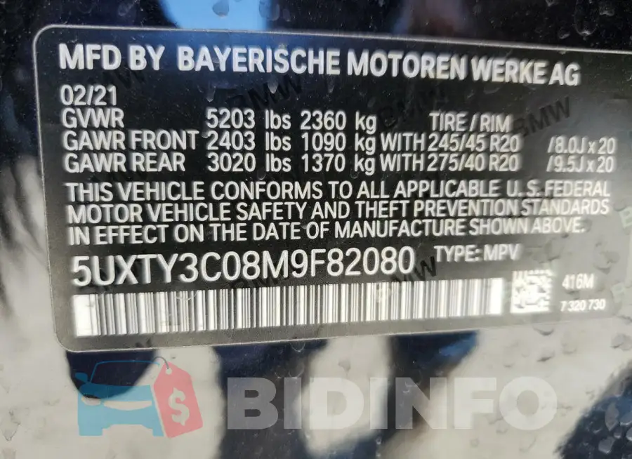 5UXTY3C08M9F82080 Photo# 12