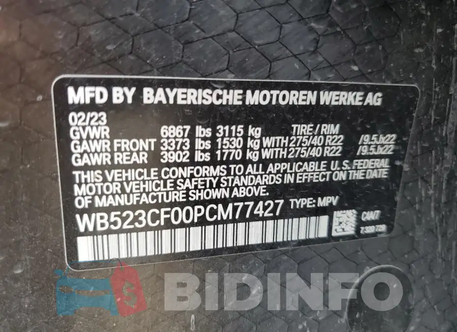 WB523CF00PCM77427 Photo# 12