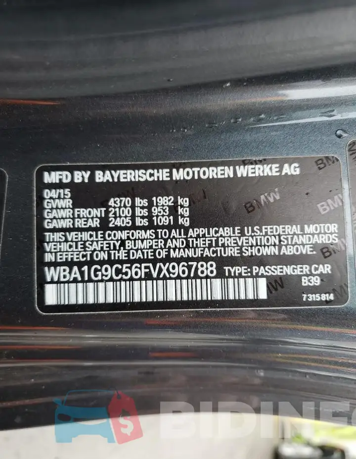 WBA1G9C56FVX96788 Photo# 12
