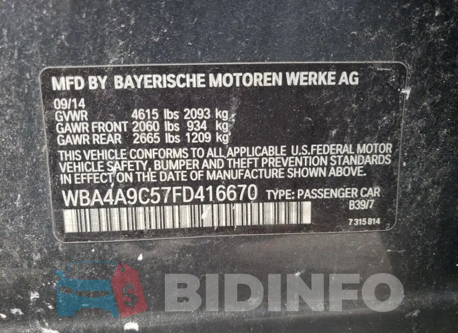 WBA4A9C57FD416670 Photo# 12
