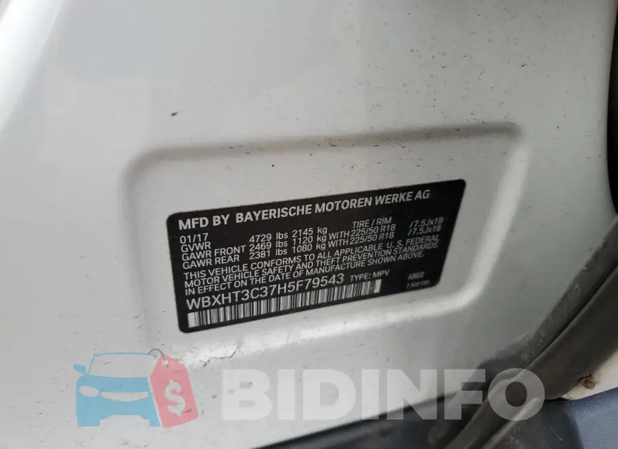 WBXHT3C37H5F79543 Photo# 12
