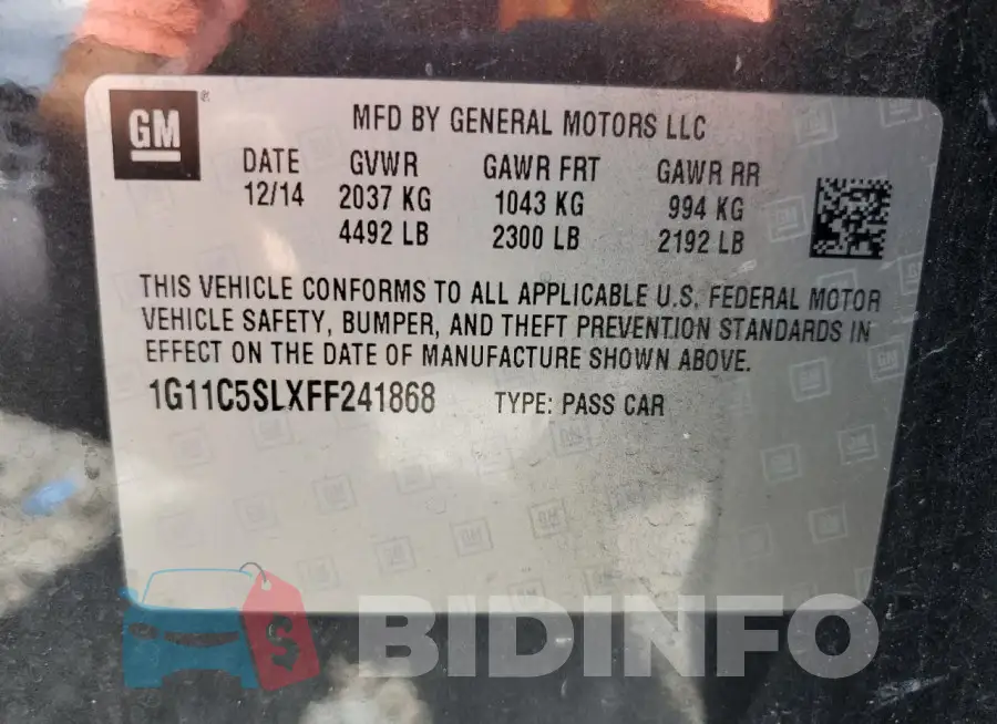 1G11C5SLXFF241868 Photo# 12