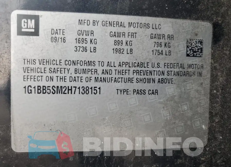 1G1BB5SM2H7138151 Photo# 12