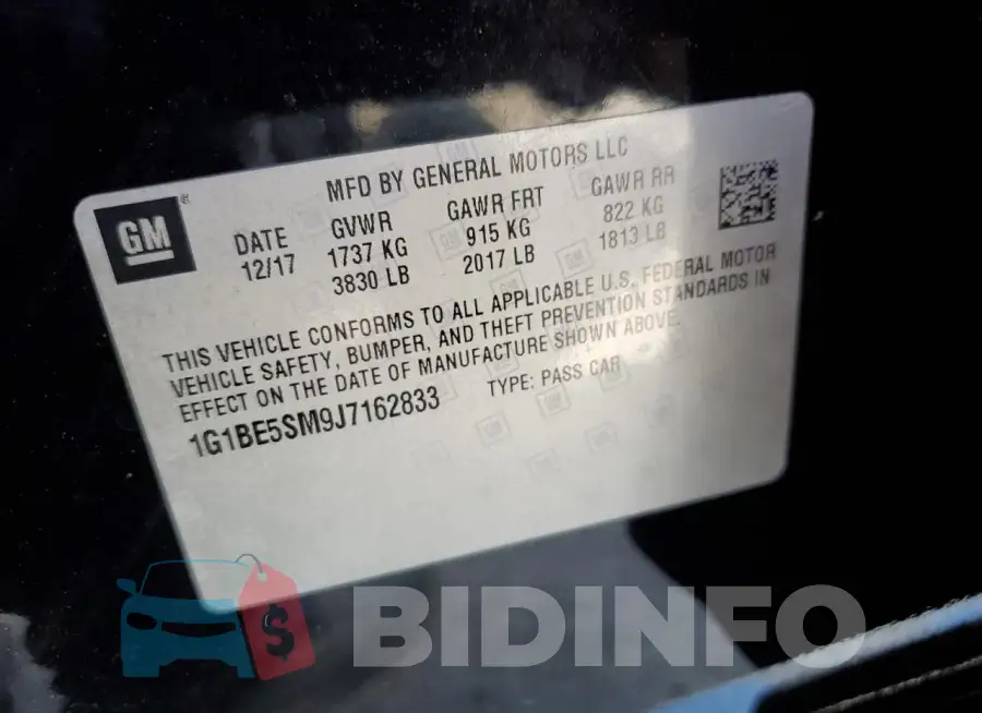 1G1BE5SM9J7162833 Photo# 12