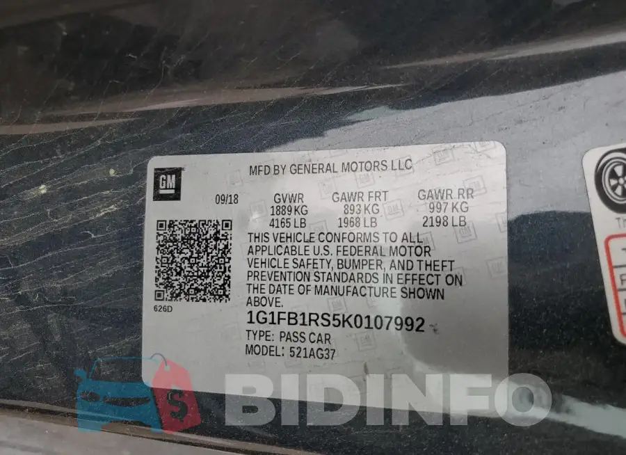 1G1FB1RS5K0107992 Photo# 12