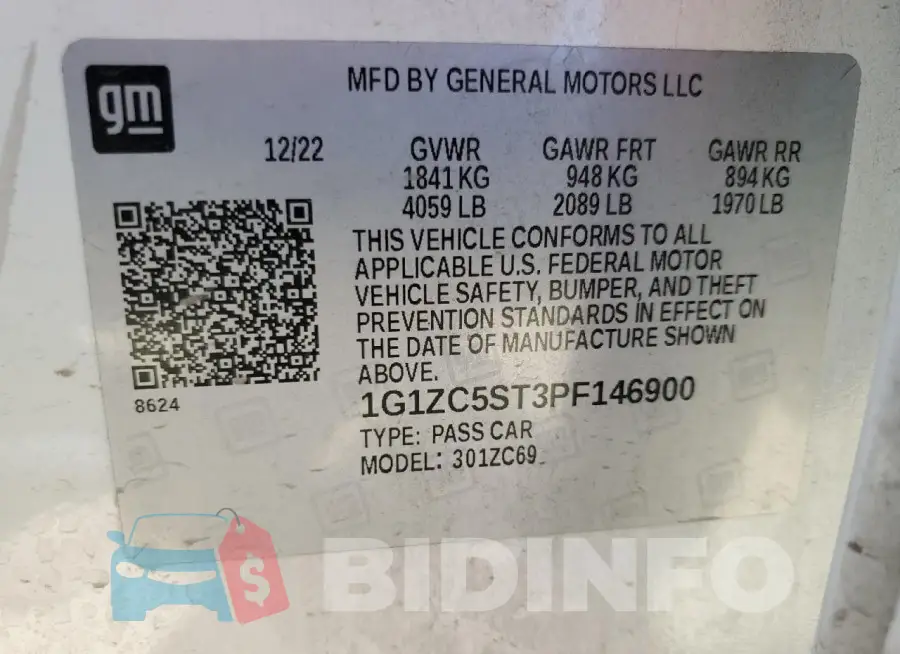 1G1ZC5ST3PF146900 Photo# 13
