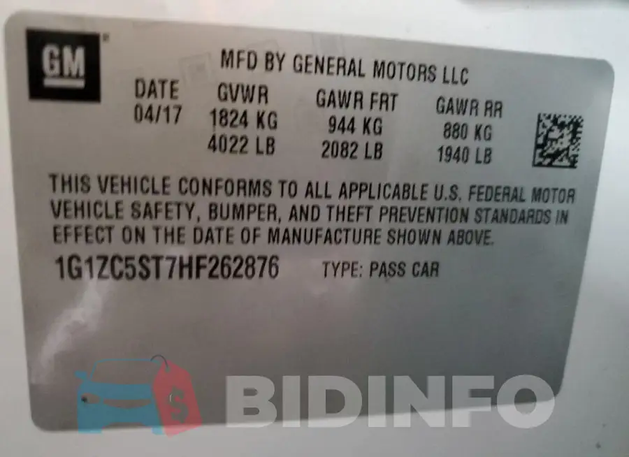 1G1ZC5ST7HF262876 Photo# 12