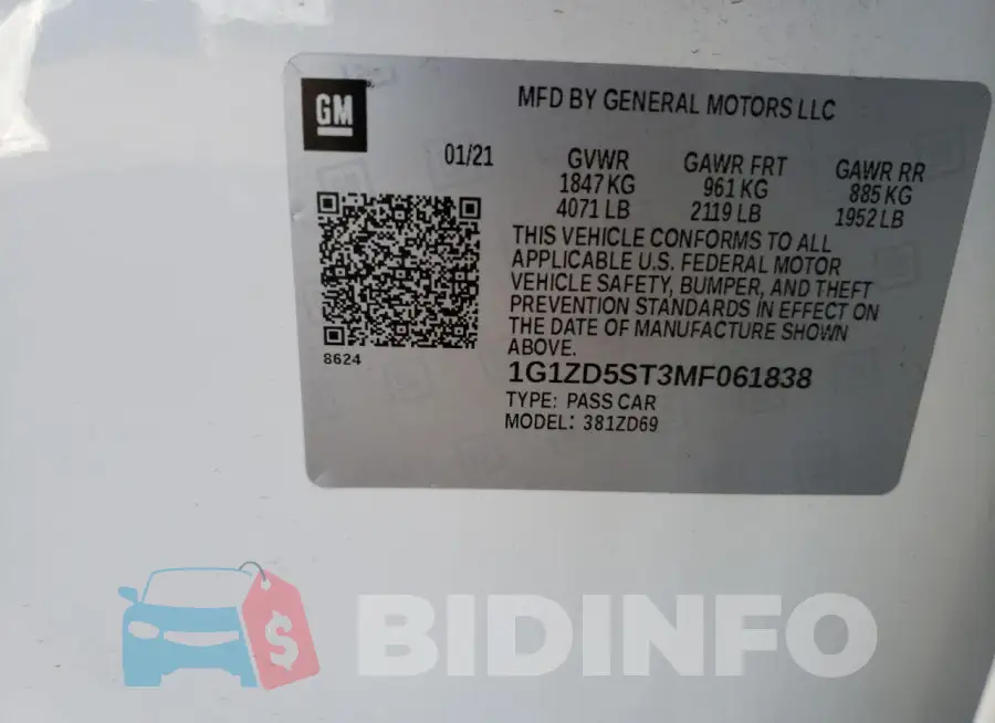 1G1ZD5ST3MF061838 Photo# 12