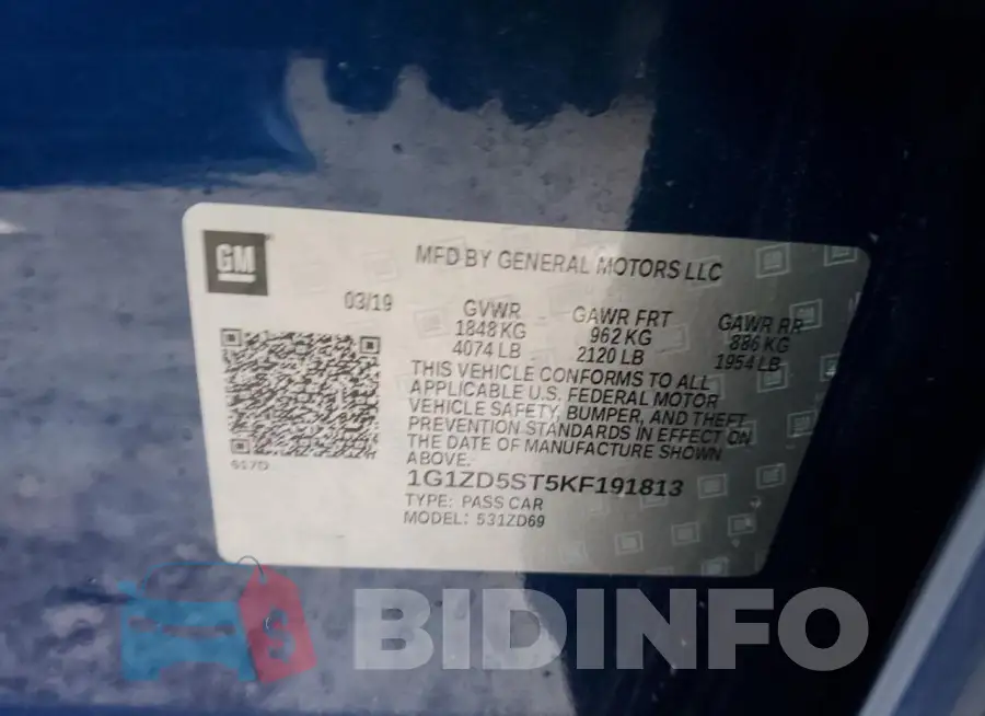 1G1ZD5ST5KF191813 Photo# 12