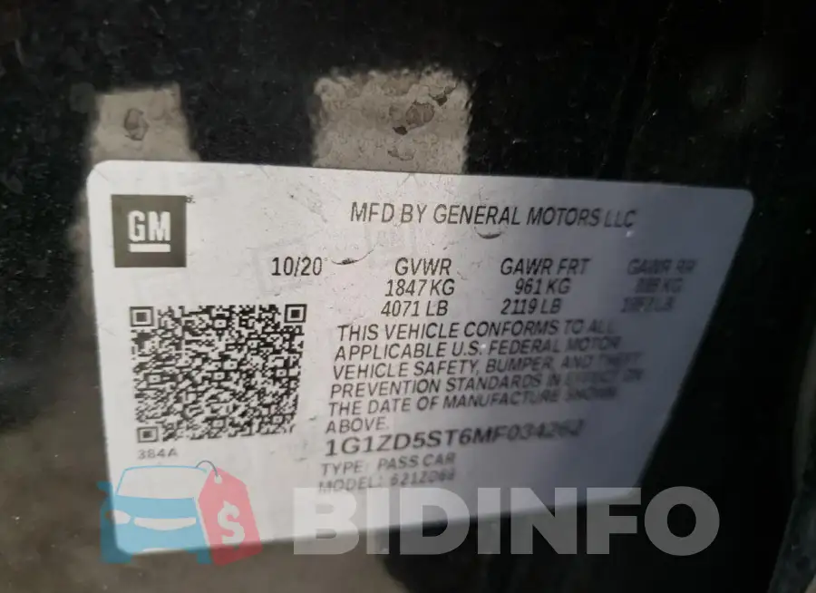 1G1ZD5ST6MF034262 Photo# 12