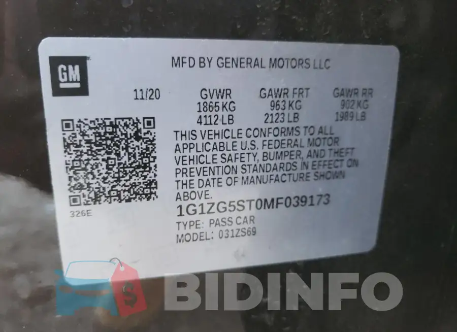 1G1ZG5ST0MF039173 Photo# 12