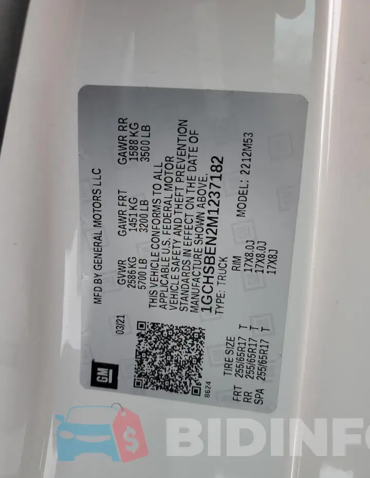 1GCHSBEN2M1237182 Photo# 12