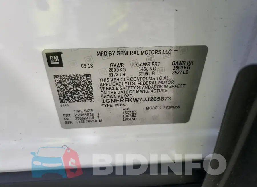 1GNERFKW7JJ265873 Photo# 13