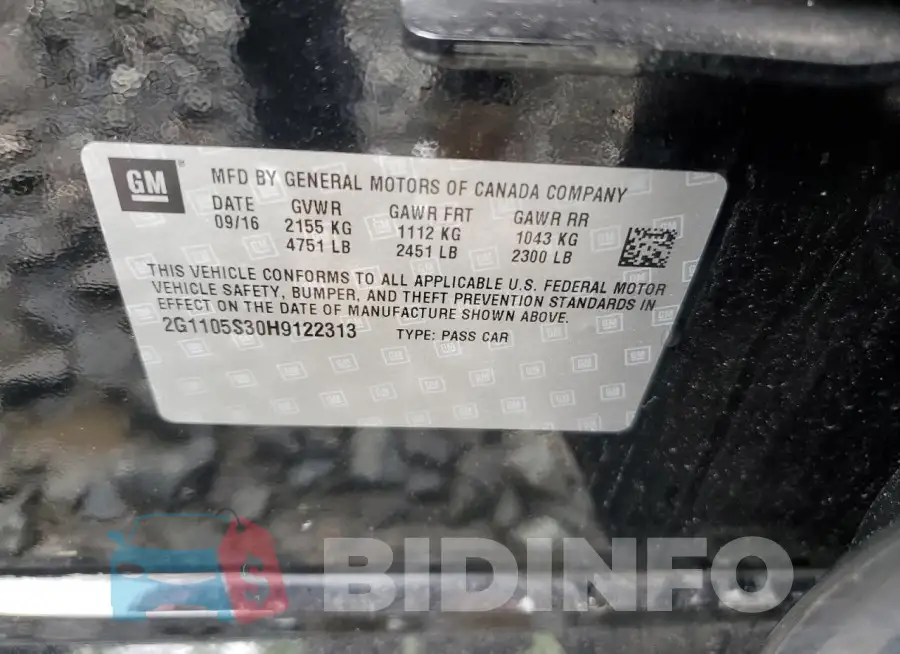 2G1105S30H9122313 Photo# 12
