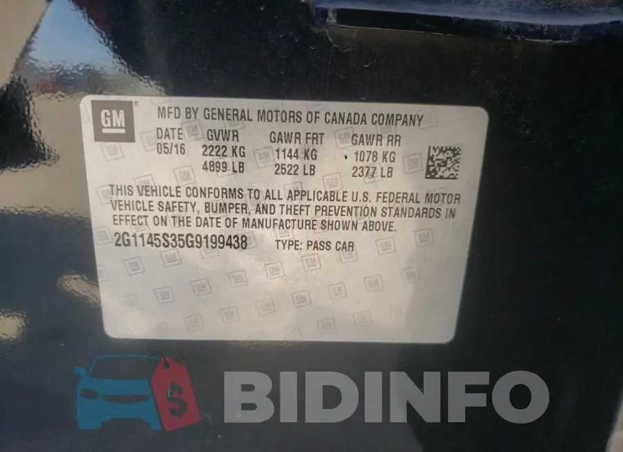 2G1145S35G9199438 Photo# 12