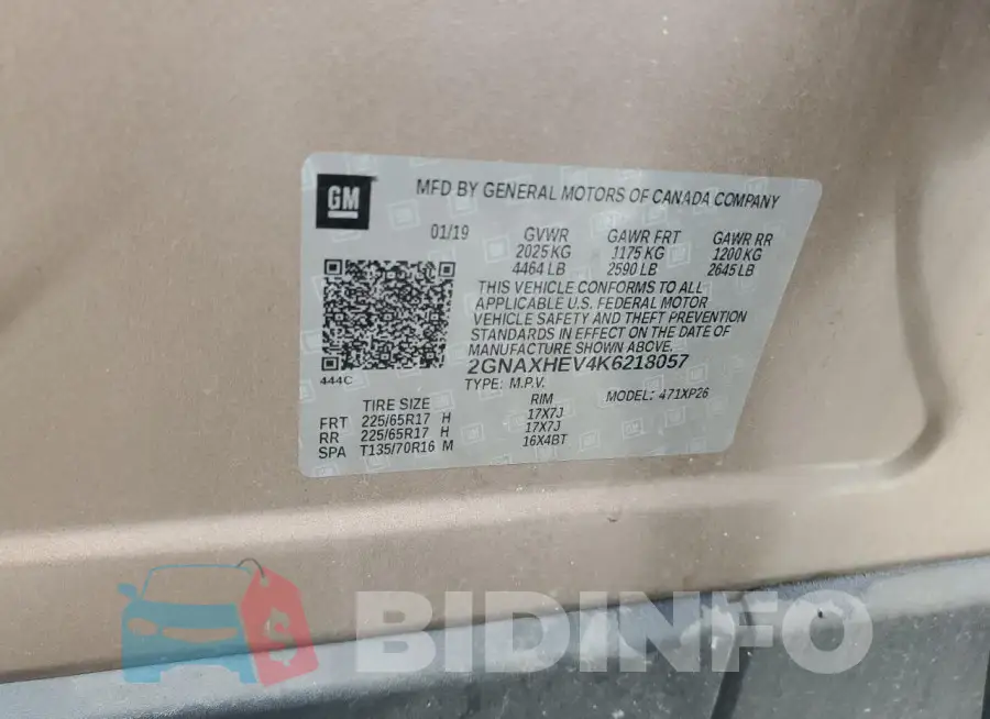 2GNAXHEV4K6218057 Photo# 13