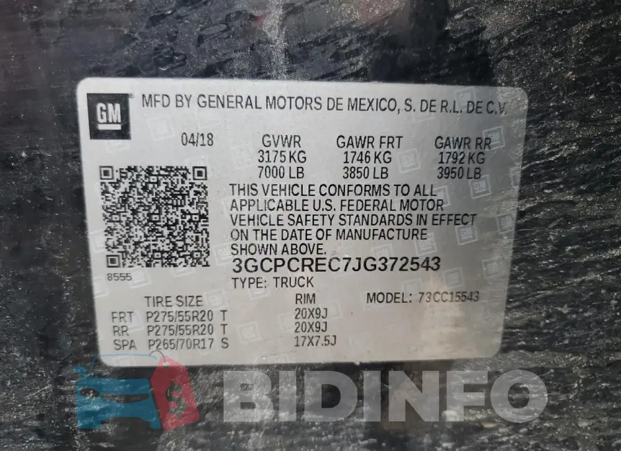 3GCPCREC7JG372543 Photo# 13