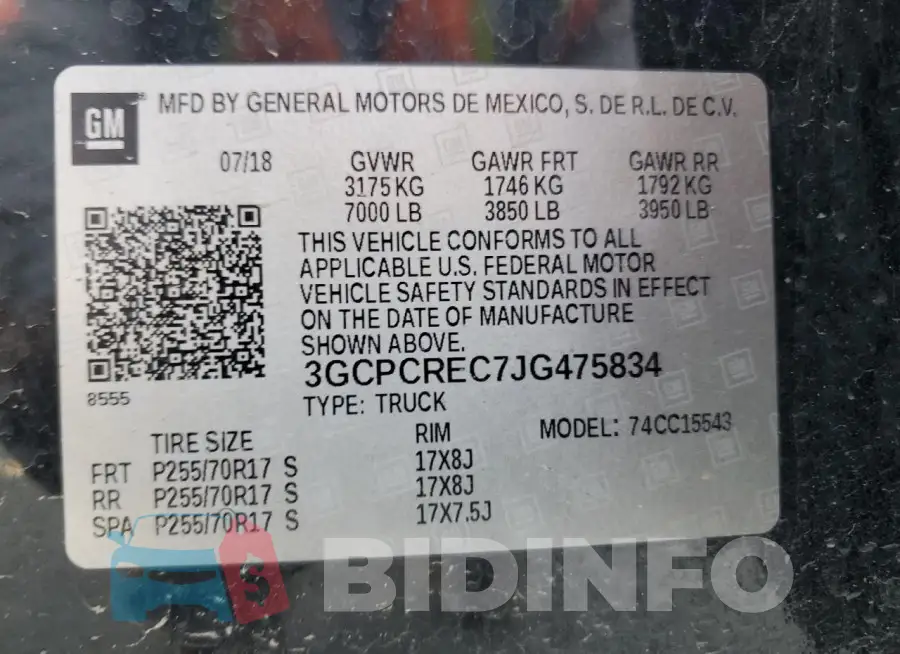 3GCPCREC7JG475834 Photo# 12