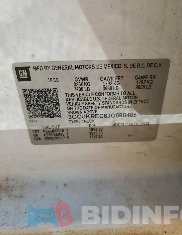 3GCUKREC6JG598465 Photo# 12