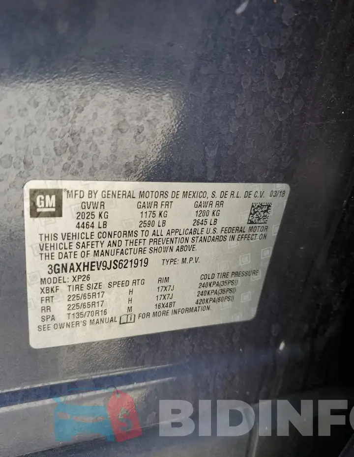 3GNAXHEV9JS621919 Photo# 13