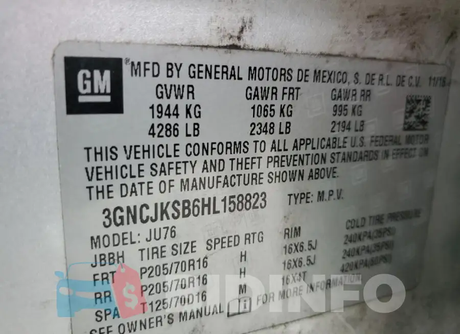 3GNCJKSB6HL158823 Photo# 14