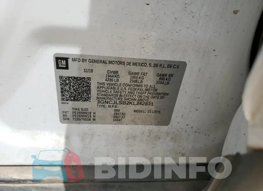 3GNCJLSB2KL242831 Photo# 13