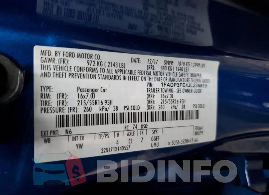 1FADP3FE4JL236819 Photo# 12