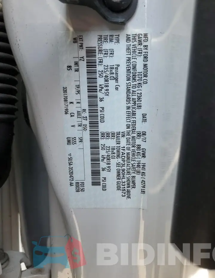 1FADP3L90HL331573 Photo# 12