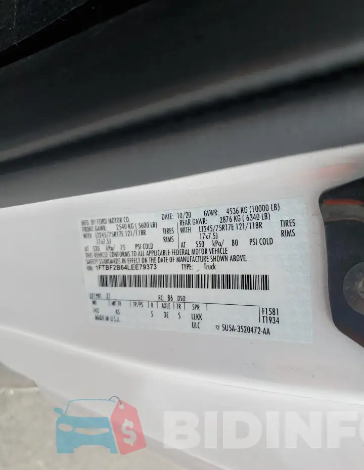 1FTBF2B64LEE79373 Photo# 12