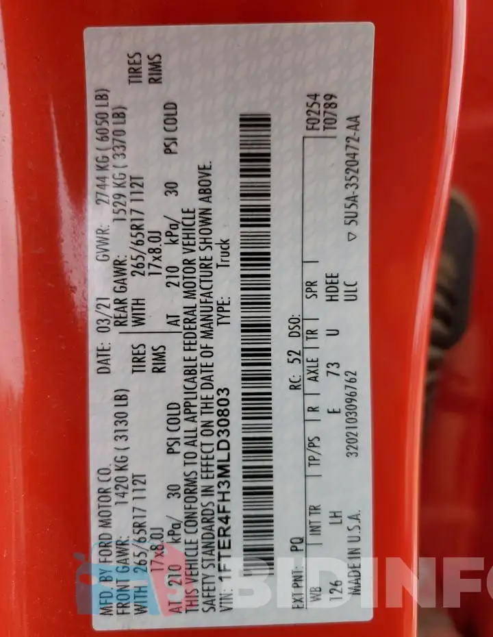 1FTER4FH3MLD30803 Photo# 12