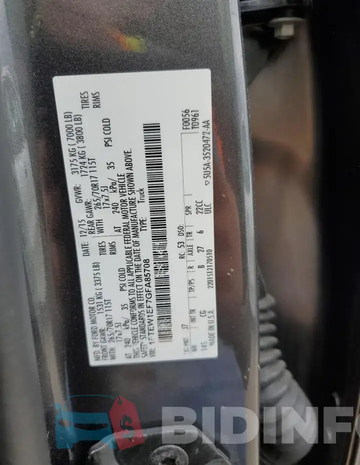 1FTEW1EF7GFA85708 Photo# 12