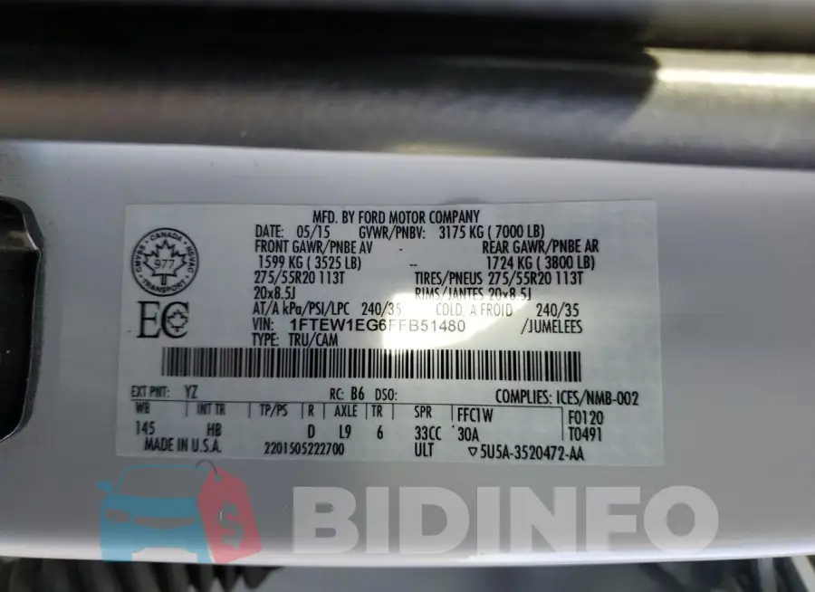 1FTEW1EG6FFB51480 Photo# 12