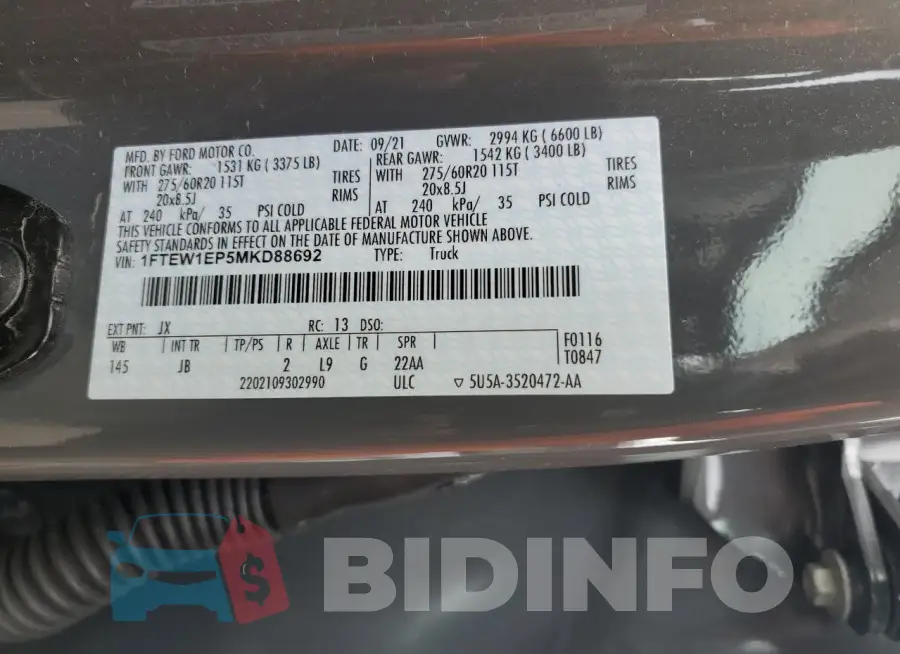 1FTEW1EP5MKD88692 Photo# 12