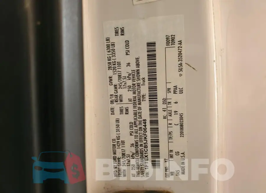 1FTEX1CB5JKF06448 Photo# 12