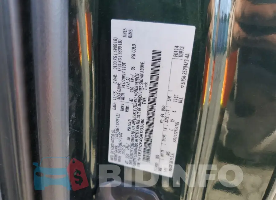 1FTEX1CF4GKD33680 Photo# 12